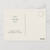 Carte Postale Simple Joyeux Noël Rose Vert Rétro Mignon (Dos)