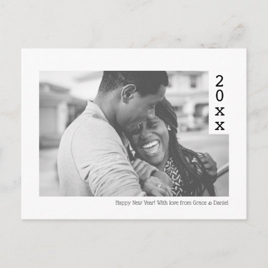 Carte Postale Simple Joyeux Nouvel An Photo Personnalisée (Devant)