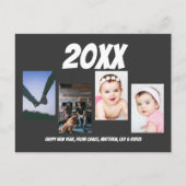 Carte Postale Simple Joyeux Nouvel An Quatre photo personnalisée (Devant)