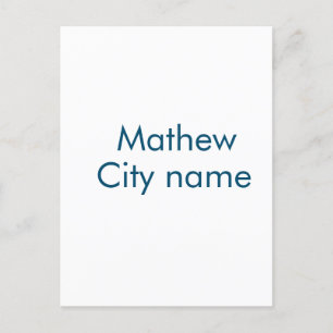 Carte Postale simple lettre initiale monogramme ajouter votre no