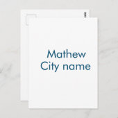 Carte Postale simple lettre initiale monogramme ajouter votre no (Devant / Derrière)