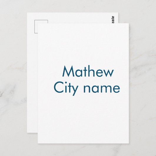 Carte Postale simple lettre initiale monogramme ajouter votre no (Devant / Derrière)