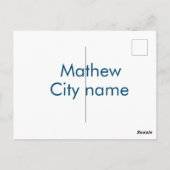 Carte Postale simple lettre initiale monogramme ajouter votre no (Dos)