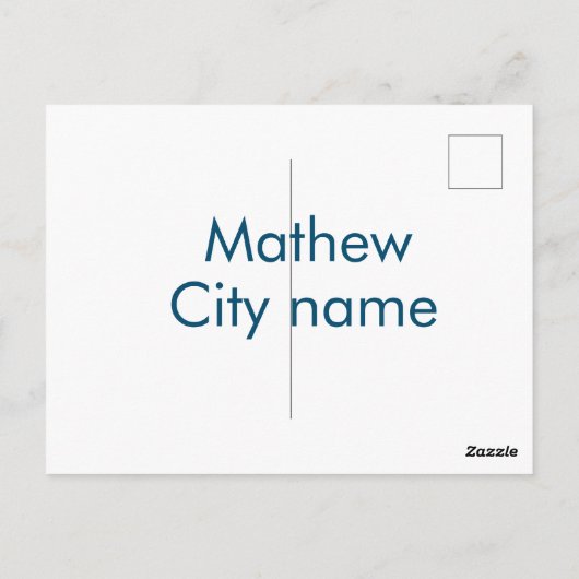 Carte Postale simple lettre initiale monogramme ajouter votre no (Dos)