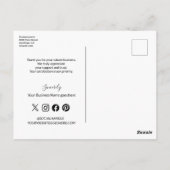 Carte Postale Simple Logo de Société Blanc Noir Merci Social  (Dos)
