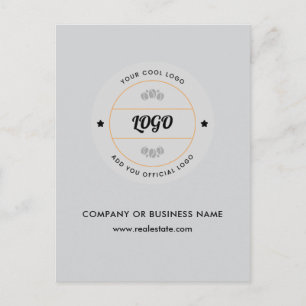 Carte Postale Simple logo d'entreprise rond et texte personnalis