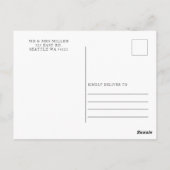 Carte Postale Simple Main lettrée photo merci (Dos)