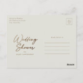 Carte Postale Simple Mariage Doré Script Shower (Dos)