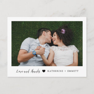 Carte postale simple Mariage doux Merci