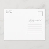 Carte Postale Simple Mariage Élégant Enregistrer La Date Non Pho (Dos)
