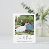 Carte postale simple Mariage photo Merci (Debout devant)