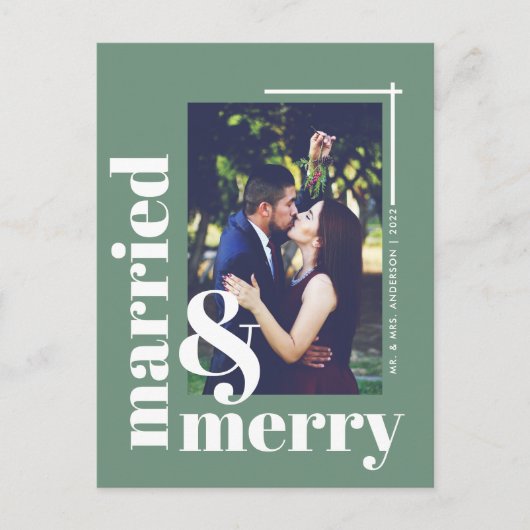 Carte Postale Simple Marié et Joyeux Noël (Devant)