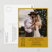 Carte Postale Simple Marigold Wedding Enregistrer la photo de la (Devant / Derrière)