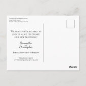 Carte Postale Simple Marine Blue Wedding Enregistrer la photo de (Dos)