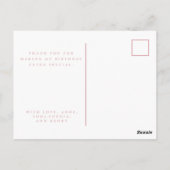 Carte postale simple Merci d'anniversaire (Dos)