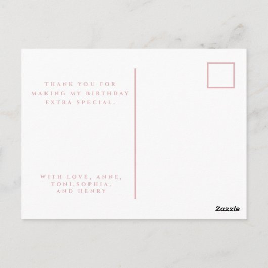 Carte postale simple Merci d'anniversaire (Dos)