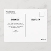 Carte postale simple Merci de diplôme masculin (Dos)