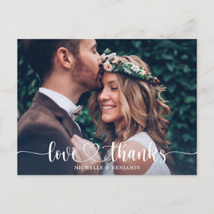 Carte postale simple Merci de mariage élégant