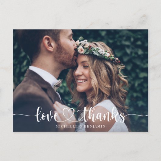 Carte postale simple Merci de mariage élégant (Devant)