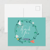 Carte Postale Simple Merci Floral Garland Business (Devant / Derrière)