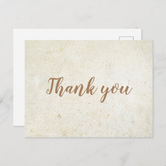 Carte postale Simple Merci Gold Script (Devant / Derrière)