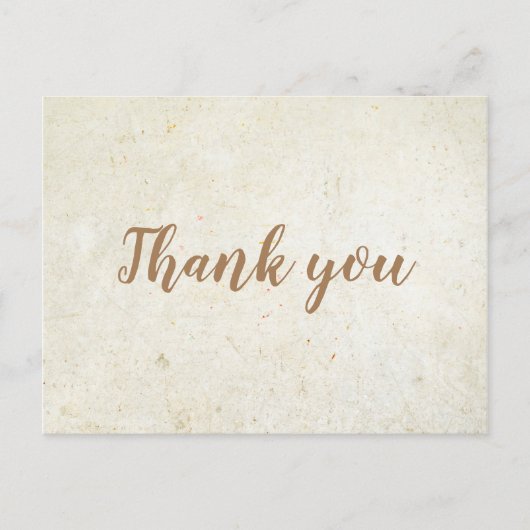 Carte postale Simple Merci Gold Script (Devant)
