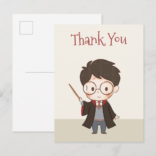 Carte Postale Simple Merci Harry Potter (Devant / Derrière)