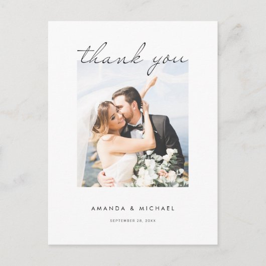 Carte postale simple Merci Mariage avec photo (Devant)