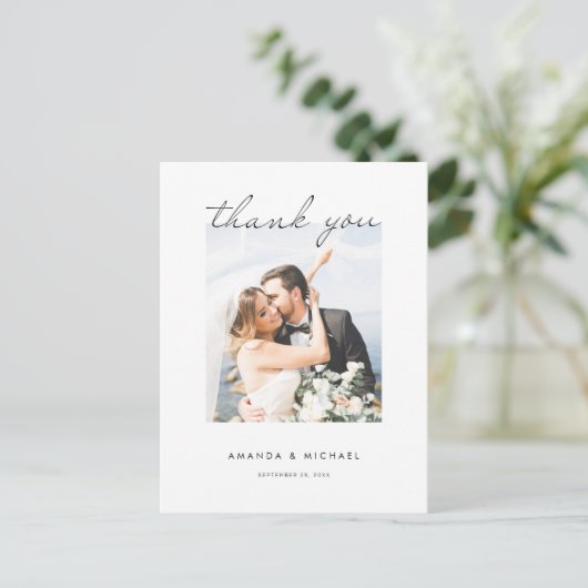 Carte postale simple Merci Mariage avec photo (Debout devant)