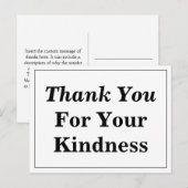 Carte postale simple "Merci pour votre gentillesse (Devant / Derrière)