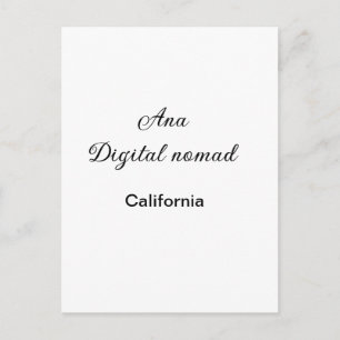 Carte Postale Simple minimal ajoutez votre nom texte lieu califo