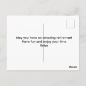 Carte Postale Simple minimal congratulations retirement add name (Dos)