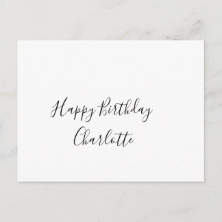 Carte Postale SIMPLE MINIMAL.CUTIE ADD NAME BABY happy birthday 