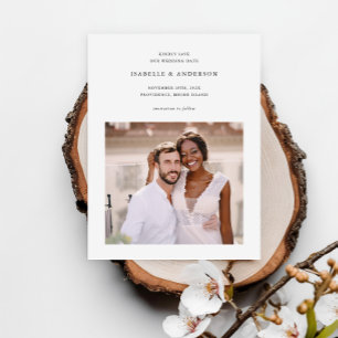 Carte Postale Simple minimal deux photos mariage Enregistrer la 