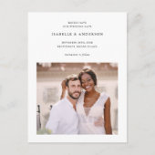 Carte Postale Simple minimal deux photos mariage Enregistrer la  (Devant)