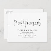 Carte Postale Simple Minimal, Faire-part de mariage Reporté (Devant / Derrière)