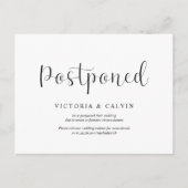 Carte Postale Simple Minimal, Faire-part de mariage Reporté (Devant)