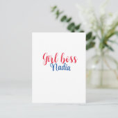Carte Postale simple minimal girl boss ajouter nom texte image e (Debout devant)