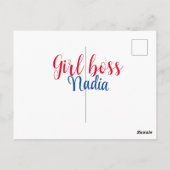 Carte Postale simple minimal girl boss ajouter nom texte image e (Dos)
