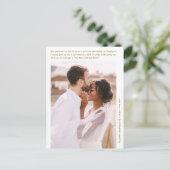 Carte Postale Simple Minimal Gold Elopement Celebration Photo (Debout devant)
