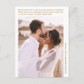 Carte Postale Simple Minimal Gold Elopement Celebration Photo (Devant)