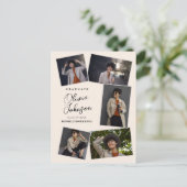 Carte Postale Simple Minimal Graduate Beige 6 Faire-part photo (Debout devant)