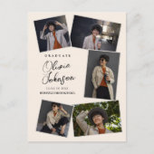 Carte Postale Simple Minimal Graduate Beige 6 Faire-part photo (Devant)
