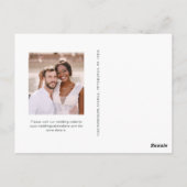 Carte Postale Simple minimal mariage photo verte Enregistrer la  (Dos)