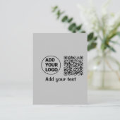 Carte Postale Simple minimal q r code add logo scan code name te (Debout devant)