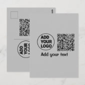 Carte Postale Simple minimal q r code add logo scan code name te (Devant / Derrière)
