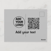 Carte Postale Simple minimal q r code add logo scan code name te (Dos)