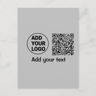 Carte Postale Simple minimal q r code add logo scan code name te