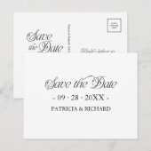Carte Postale Simple Minimalist Typography Save the Date (Devant / Derrière)