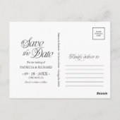 Carte Postale Simple Minimalist Typography Save the Date (Dos)